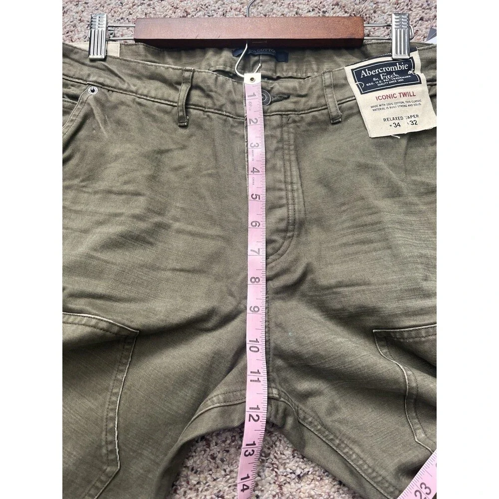 NWT Abercrombie & fitch iconic twill 100%cotton RELAXED taper size 34 - Picture 6 of 9